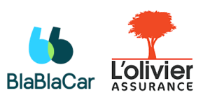 logo de BlaBlaCar et L'olivier Assurance